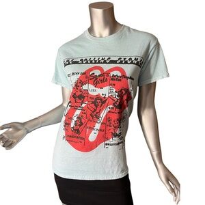 Rolling Stones Band Tee 1978 Crew Neck Girls Graphic Print Blue Women’s XS